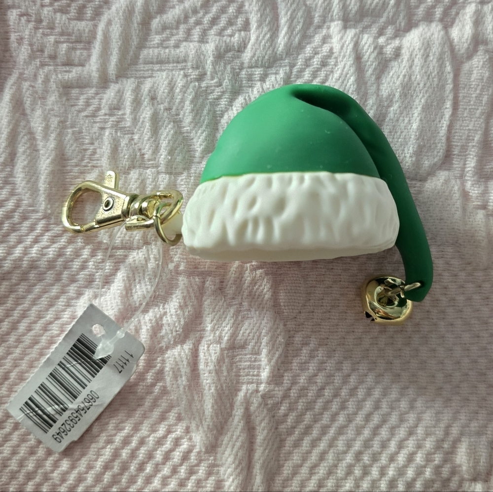 Green and White Santa Hat Hand Sanitizer Holder
